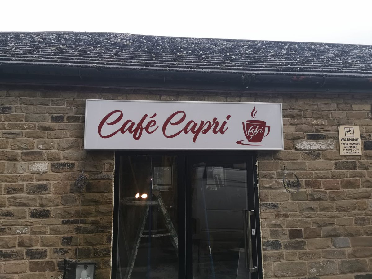 BannermanBD's tweet photo. Thanks again Capri of Wakefield for the opportunity to make signs #Bradford #Coffee #italiantakeout https://t.co/kSpqaqf6vy