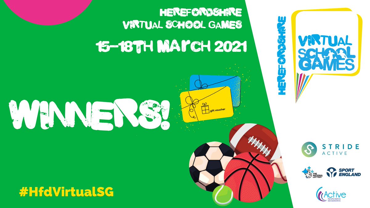 Stride Active (@stride_active) on Twitter photo Finally, we have drawn the winners for school vouchers:
High School <a href="/ClubsportRetail/">Clubsport Retail Ltd</a> vouchers to <a href="/WigmoreAcademy/">Wigmore Academy</a> <a href="/WhitecrossHigh/">Whitecross</a> & Westfields School.
Primary book vouchers to: @StJosephsRos, Kings Caple Primary, <a href="/BosburyPrimary/">Bosbury Primary</a> <a href="/WalfordSchool/">Walford Nursery & Primary School</a> & Shobdon Primary School
<a href="/ActiveHW/">Active Herefordshire & Worcestershire</a> Finally, we have drawn the winners for school vouchers:
High School <a href="/ClubsportRetail/">Clubsport Retail Ltd</a> vouchers to <a href="/WigmoreAcademy/">Wigmore Academy</a> <a href="/WhitecrossHigh/">Whitecross</a> & Westfields School.
Primary book vouchers to: @StJosephsRos, Kings Caple Primary, <a href="/BosburyPrimary/">Bosbury Primary</a> <a href="/WalfordSchool/">Walford Nursery & Primary School</a> & Shobdon Primary School
<a href="/ActiveHW/">Active Herefordshire & Worcestershire</a>