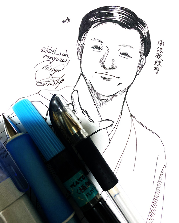 夜の南條殿練習絵。(リクエストです)宣材写真かと思う程、笑顔がとっても素敵な南條殿でした?
私の絵はまだまだですけど、ちょっと南條殿のコツがわかってきたような気が…するだけです?引き続き練習がんばります(`・ω・')

遠くの空でっ あなたに恋をしたんだっ? 