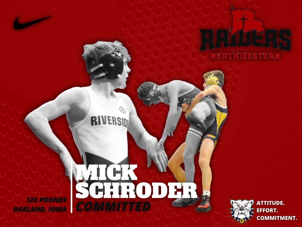 Congratulations to <a href="/mick_schroder/">Mick Schroder</a> on his commitment to wrestle at <a href="/NWCWrestling/">NWC Wrestling</a>! You have set the standard for what it means to do things the right way. Thank you for all that you have done for our program, and good luck in the future! #RivWrestling