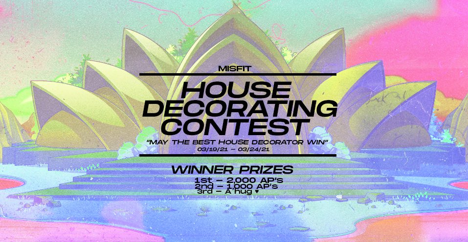 MISFIT_AQW's tweet photo. ATTENTION MISFIT MEMBERS: We’re doing a house decorating event. The best looking house inside and out will be our winners!! So get decorating. 
Event ends on the 24th of March 2021. There will be 4 judges for the top 5 houses!
Message @ALL_AQW or @Am2Ae to get us to come look!! https://t.co/W18Ty4W1Ja