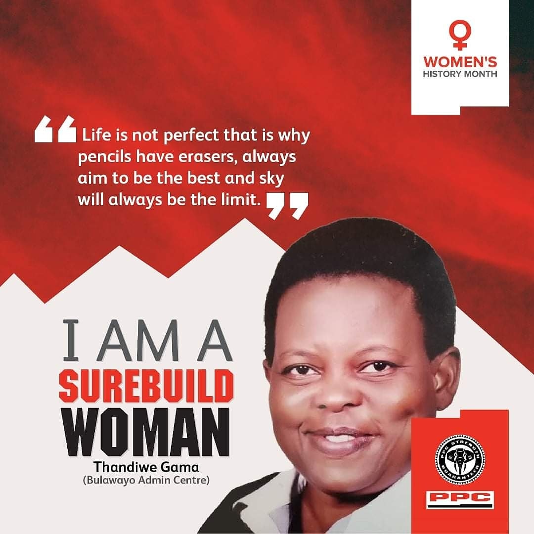 ppczimbabwe's tweet photo. Our #SureBuild woman today is Thandiwe Game. Thandiwe is an Internal Sales Officer who lives everyday striving to be the best she can be whilst believing God has everything under control. https://t.co/YSZte62BXC