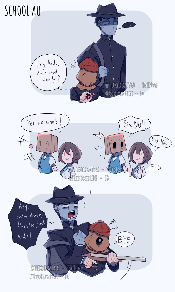 TOXiCCAT99's tweet photo. I think these two are good companions XD | My personal school AU

#LittleNightmares2 #littlenightmaresfanart #LittleNightmares #LittleNightmaresII #Littlenightmares2fanart #Mono #Six #Lady #Thinman #Hunter https://t.co/B1qRPiwCES