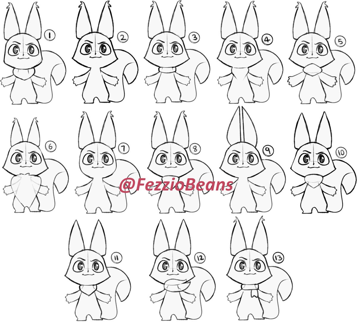 Old design of the character before settling with the final 