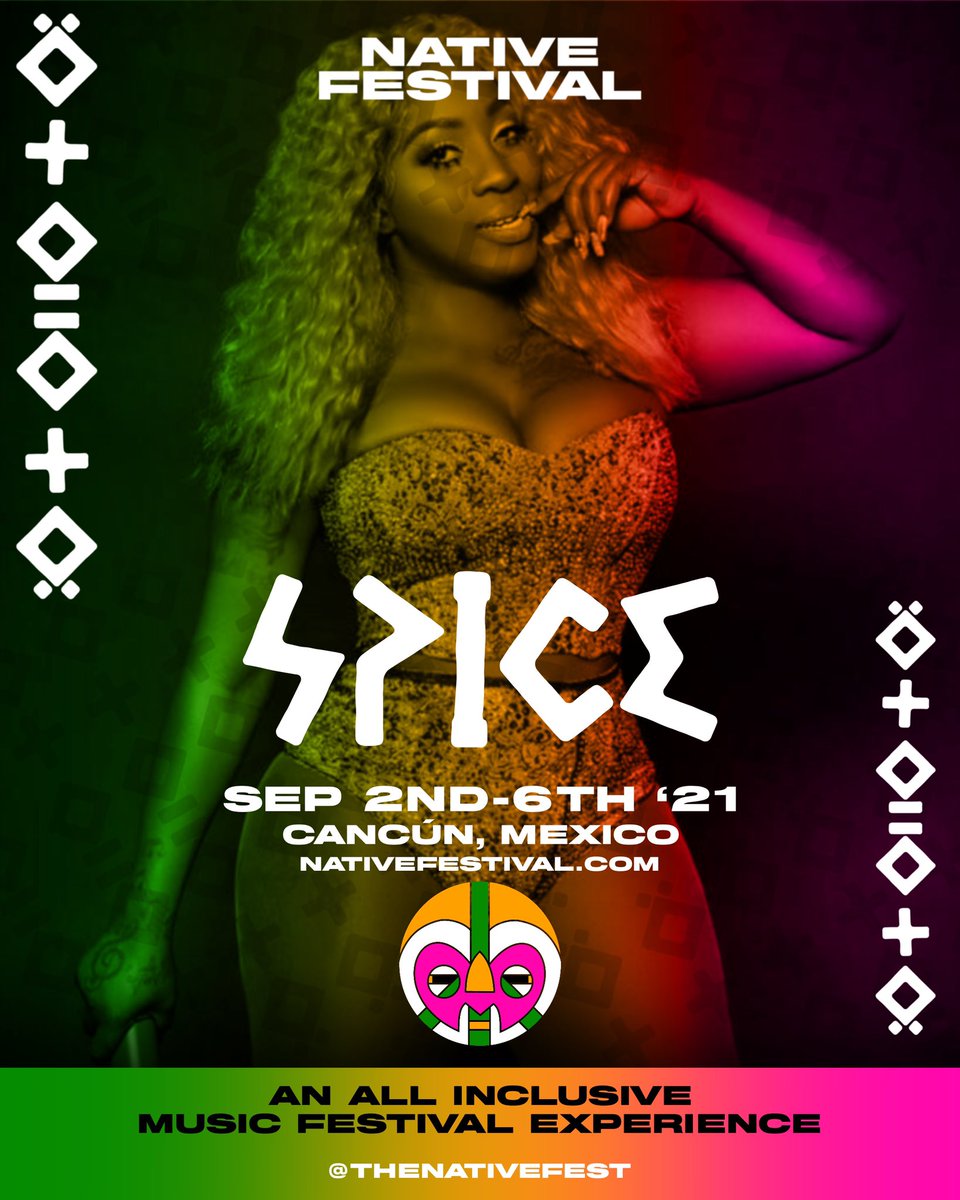theNativeFest's tweet photo. We are excited to have the Dance Hall Queen @spiceofficial as one of our headliners. It will indeed be a festival to remember. Don’t forget to get your package today and join the wave. #Wearenative
SEPT 2nd - 6th,
Cancun, Mexico
https://t.co/gMEycWCOyH https://t.co/Mb34RnJkgj