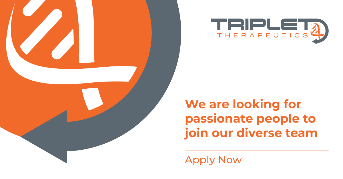 We are looking for passionate people to join our diverse team of individuals who are motivated to transform treatment options for people living with repeat expansion disorders. Check out our current opportunities here: bit.ly/3qA0Fsj #biotechjobs