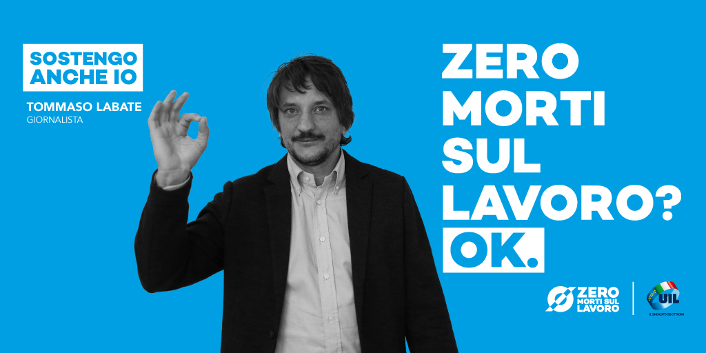 📰 Anche il giornalista <a href="/Tommasolabate/">Tommaso Labate</a>  sostiene la campagna della UIL: #ZeroMortiSulLavoro, per sempre.

Facciamo sentire la nostra voce.

📲Unisciti al gruppo ufficiale (bit.ly/3rrcB0y).