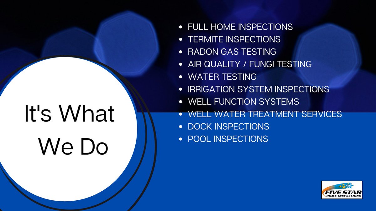 FiveStarHI5's tweet image. Let the professionals at ⭐⭐Five Star Home Inspections⭐⭐ go to work for you!  We offer full home inspections and so much more. 🏠   Call us today 855-500-3744 or go online fivestarhomeinspections.us
#poolinspections #dockinspections  #fivestarhomeinspections