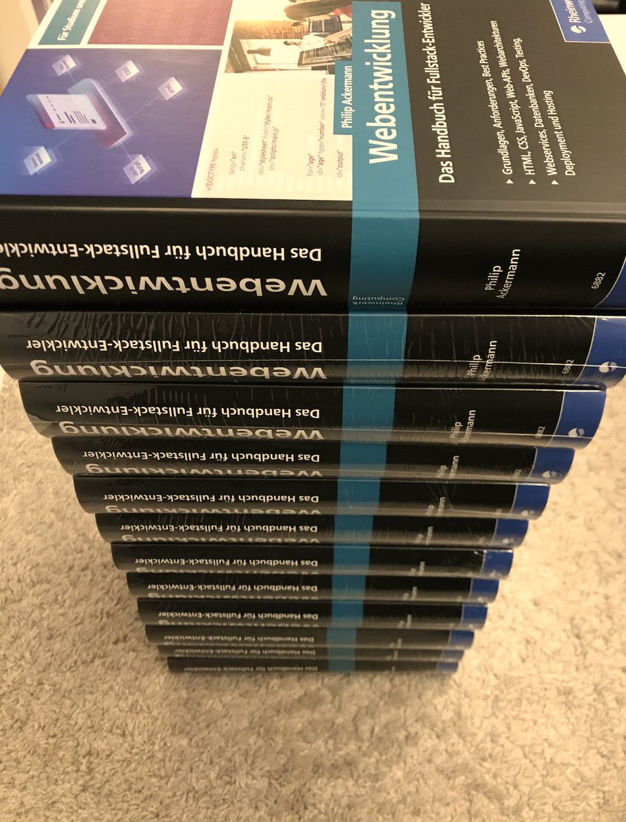 cleancoderocker's tweet image. 🔥🔥🔥 There it is!!! 🥳🎉🚀 My new 🇩🇪 book on #fullstack & #webdevelopment ☺️
More than 660 pages to get you started
Preorder @rheinwerkverlag 👉 rheinwerk-verlag.de/webentwicklung…
& 🙏 follow 👉 @webdevhandbuch ☺️
#HTML #CSS #javascript #NodeJS #SQL #NoSQL #git #docker #100DaysOfCode