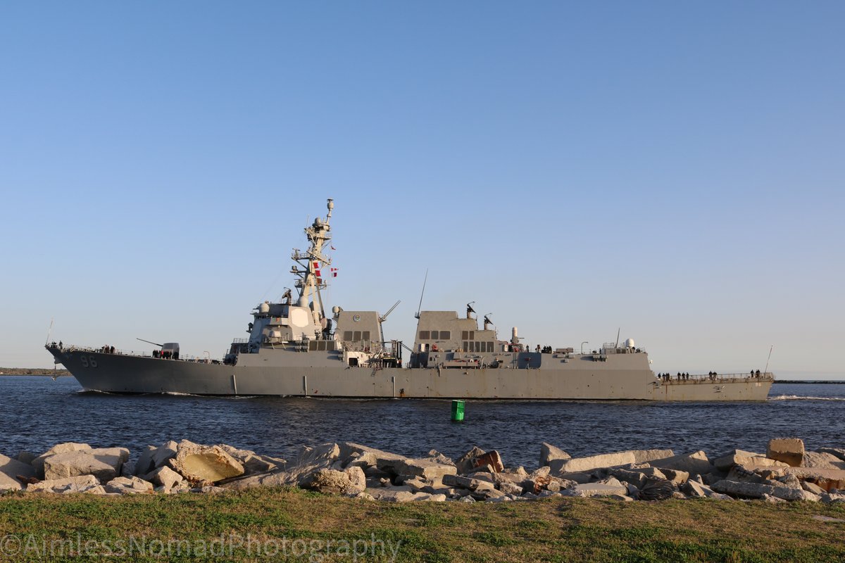 Arleigh Burke class destroyer DDG96/USS Bainbridge inbound to Naval Station Mayport.