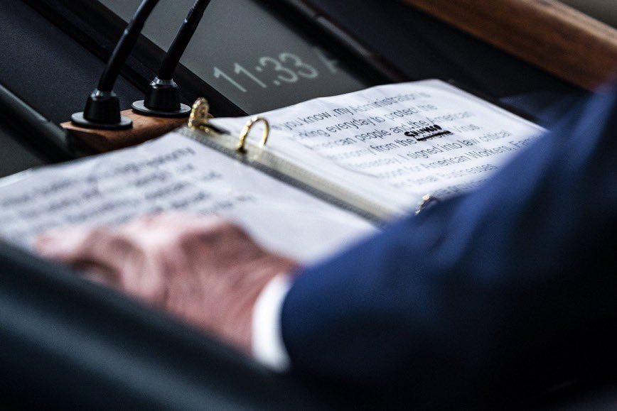 JulianCastro's tweet photo. One year ago today at a COVID-19 briefing, Trump crossed out “Corona” and wrote “Chinese virus.”

There have been more than 4,000 hate crimes against Asian Americans since, including six Asian women murdered in Atlanta. https://t.co/iXlszhDHC6