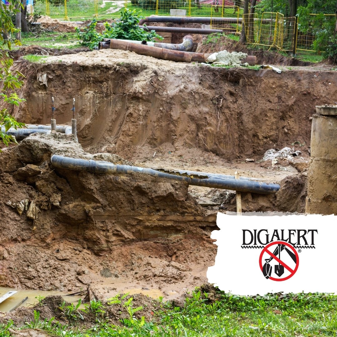 DigAlert's tweet image. The depth of pipelines and other utilities can change over time. 

Please don’t make risky assumptions—you don’t want to be the one who knocks out the Internet, cable, or vital services in a community.

Always contact zcu.io/Wb28!