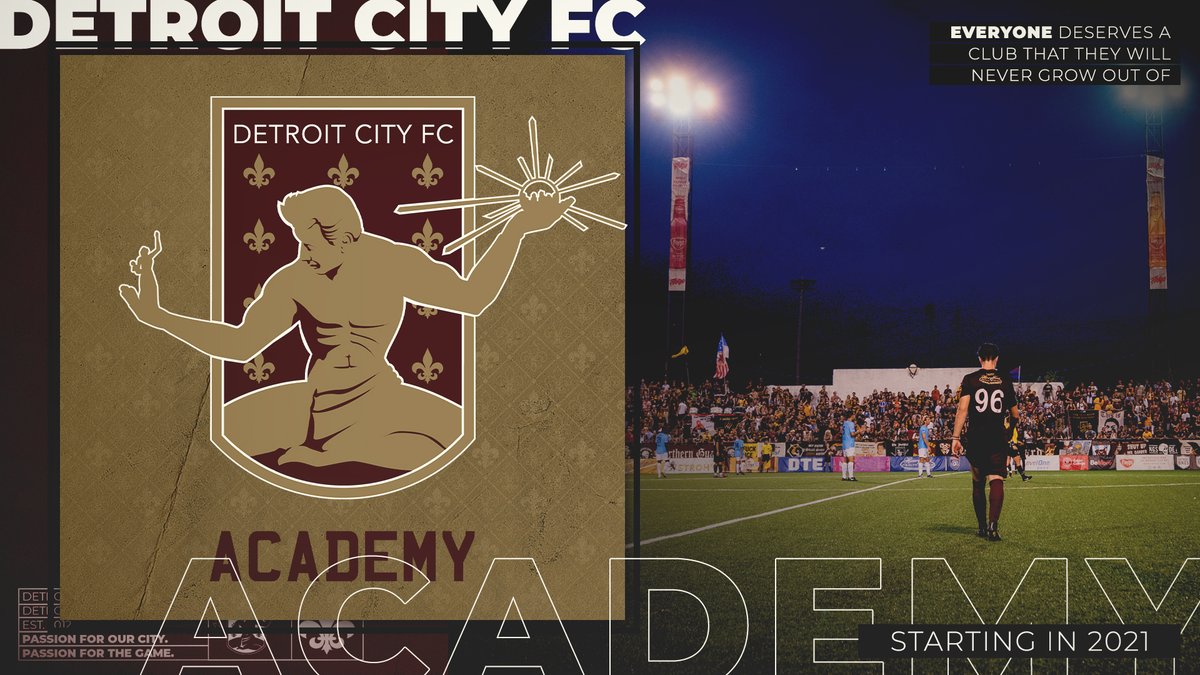 DetroitCityFC's tweet image. Everyone deserves a club they will never grow out of.

The Detroit City Football Club &amp;amp; Youth Affiliates will launch a development academy in 2021. The program will provide players within the affiliate network an opportunity to compete at a higher level.

detcityfc.com/news_article/s…