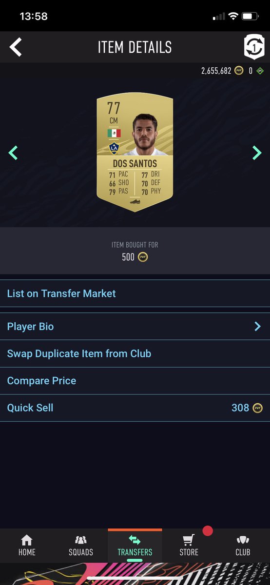 fut_moon's tweet photo. BIG STONKS🚀📈

Still really confused about what’s happened here but we will take the money 🤑

Dos Santos bought for MLS foundations prep and he absolutely rocketed on price for some reason.

150 bought @ 550 coins
All sold for around 3.1-4K
Around 370k PAT 🤯

#FUT21 #trading https://t.co/tU7NL7rSiG