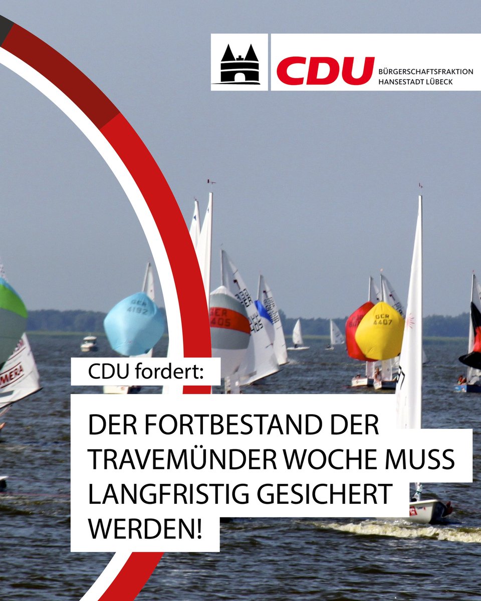 Die CDU fordert, den Fortbestand der Travemünder Woche langfristig zu sichern!
Zur Pressemitteilung⬇️
cdu-fraktion-luebeck.de

#cdufraktionluebeck #cduluebeck #cdu #lübeck