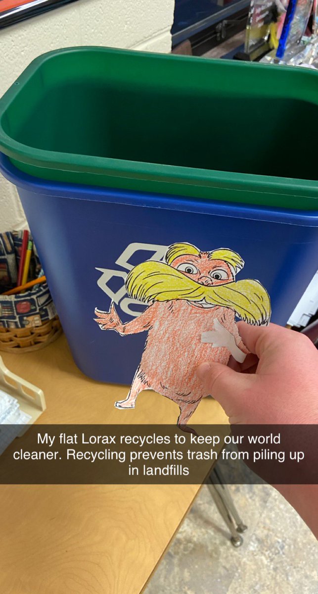 BradyC1ark24's tweet photo. The Lorax got out of Thneedville for the week. #FLATLORAX #ScottBio @BioTeachKS https://t.co/OknuS1uJKm