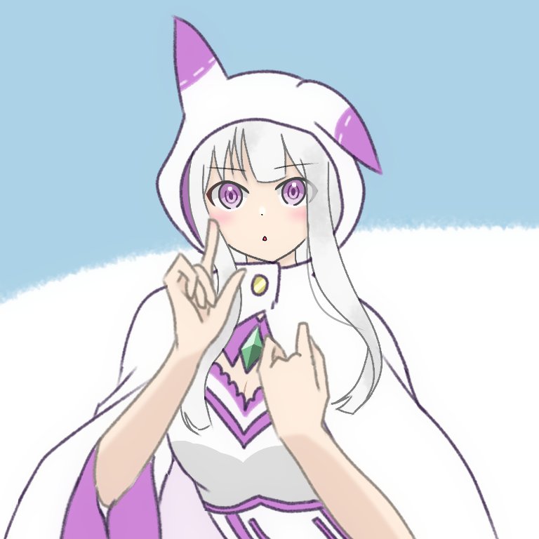エミリア(リゼロ) 「今日のお絵描きはエミリアたん! 」|闇音 アリスのイラスト