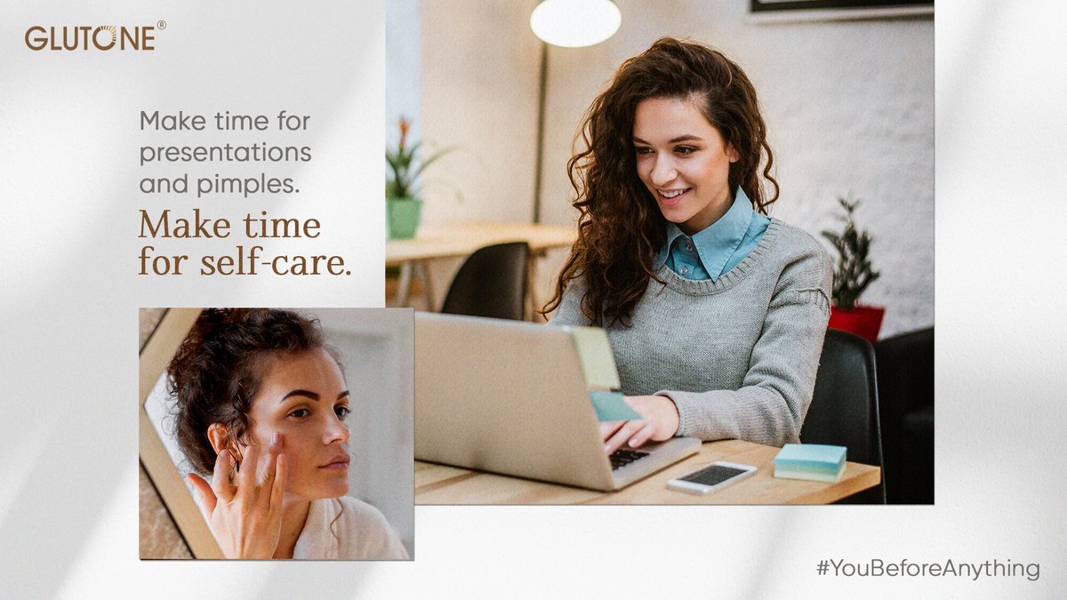 Glutone_India's tweet photo. Myth:
When you’re on-the-go, busy, and always between meetings – there is no time for you.
Fact:
It doesn’t matter what is happening in your life, you have to make time for you! Putting #YouBeforeAnything is necessary!
#Glutone #YouBeforeAnything #SelfCare #GlowingSkin #SkinCare https://t.co/9wFe0jUopn