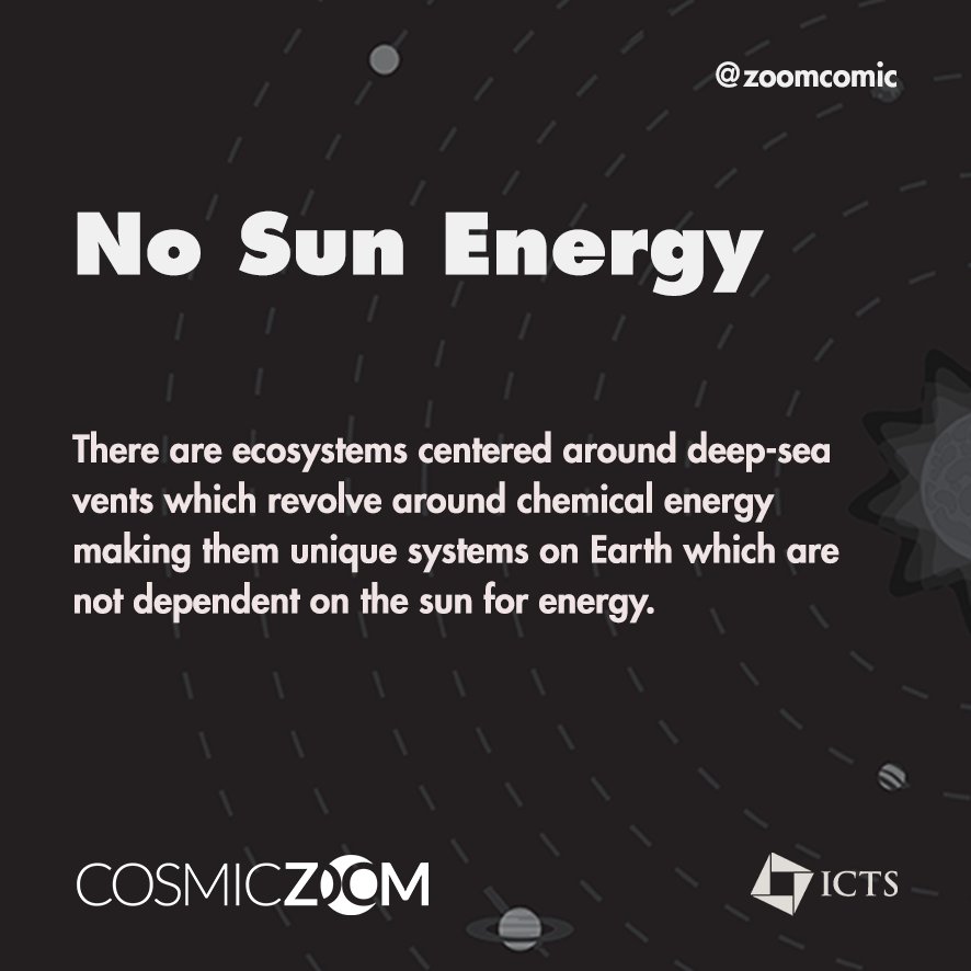ZoomCosmic's tweet photo. Fantastic Fact for the day.
Did you know that there are eco-systems which don't use the sun's energy at all?
#CosmicZoom #FabFact #Scale #BaSH https://t.co/OC2WdXsmte