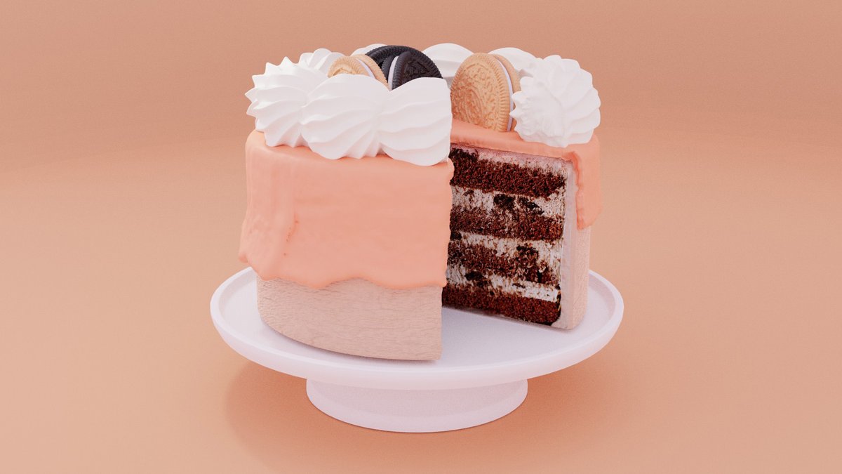 sugartivi's tweet photo. Fun friday #virtualbaking π° finishing up the 80's inspired cake for my sister, with dark chocolate cake and oreo cookie frosting layers. I don't actually remember the golden oreos being around then - I think there are a lot more flavors today.
#digitalart https://t.co/4WQos1JYD3