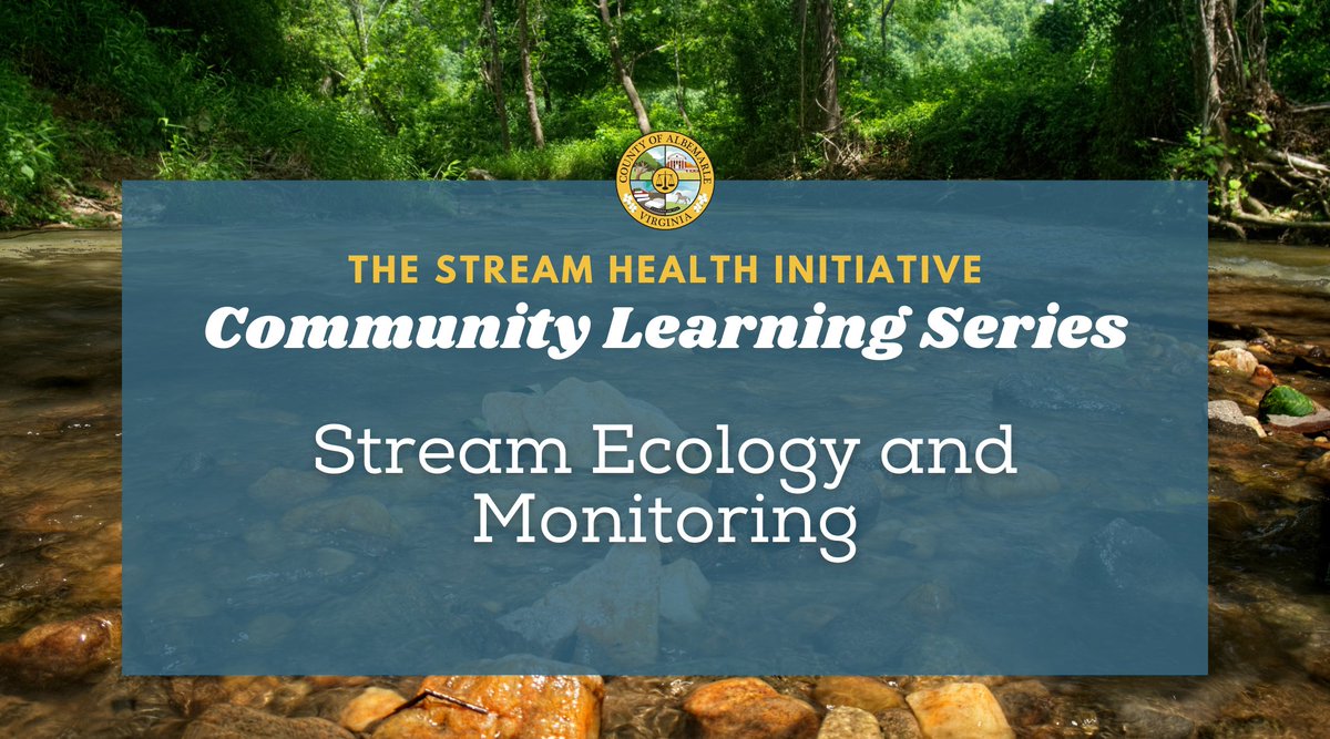 AlbemarleCounty's tweet image. TODAY @ NOON: Technical experts from Rivanna Conservation Alliance and DEQ will talk about water quality monitoring efforts and the current conditions of our waterways in Albemarle County. 

albemarle-org.zoom.us/j/99135178773

#streamhealth
#waterquality
#communitylearningseries