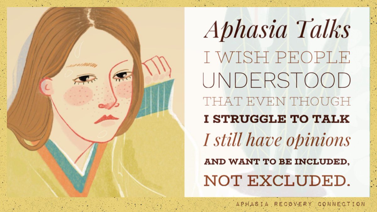 ARCaphasia's tweet photo. #AphasiaTalks “I wish people understood that even though I struggle to talk, I still have opinions. I want to be included, not excluded.” #InclusionMatters https://t.co/FtkfUaFEGH