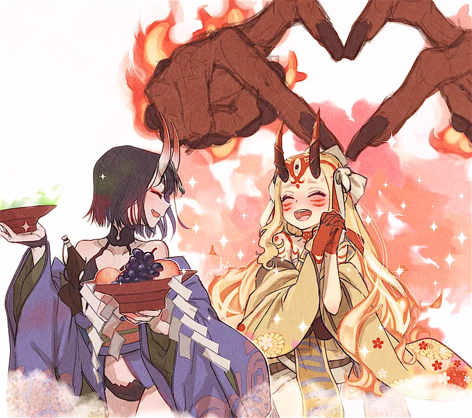 リクエストの「強化されたスキルを酒呑に使ってご満悦なバラキー」
ギフトを下さったけいず( @keiz_d )さんへ贈ります。 