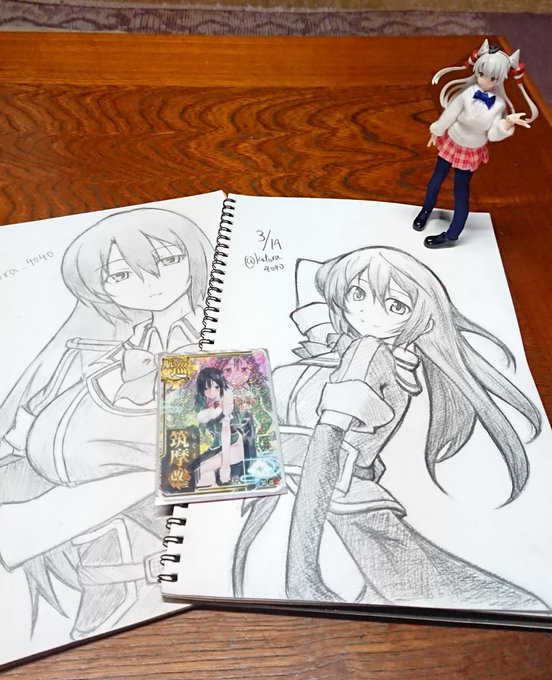 先日改二中破で来てくれたので筑摩です

うーん…
前回描いた時は意図的に大人っぽくしたから今回は普通に描こうとしたのですが手癖に任せすぎてあまり筑摩っぽくなくなったかも?
サイズも小ぢんまりし過ぎたかな?
(余白多いっち)
筑摩として見なければ結構好みな感じで描けたのですけどね❗ 
