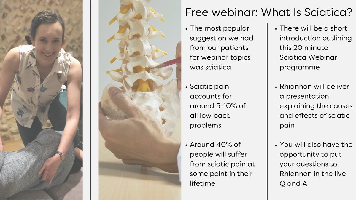 We are pleased to announce the first in our series of FREE webinars planned for 2021. Join us on Wednesday 24th March at 7pm for 'What is Sciatica?' - presented by our Associate Chiropractor, Rhiannon. For full details and to request an invite -
creativechiro.co.uk/webinar