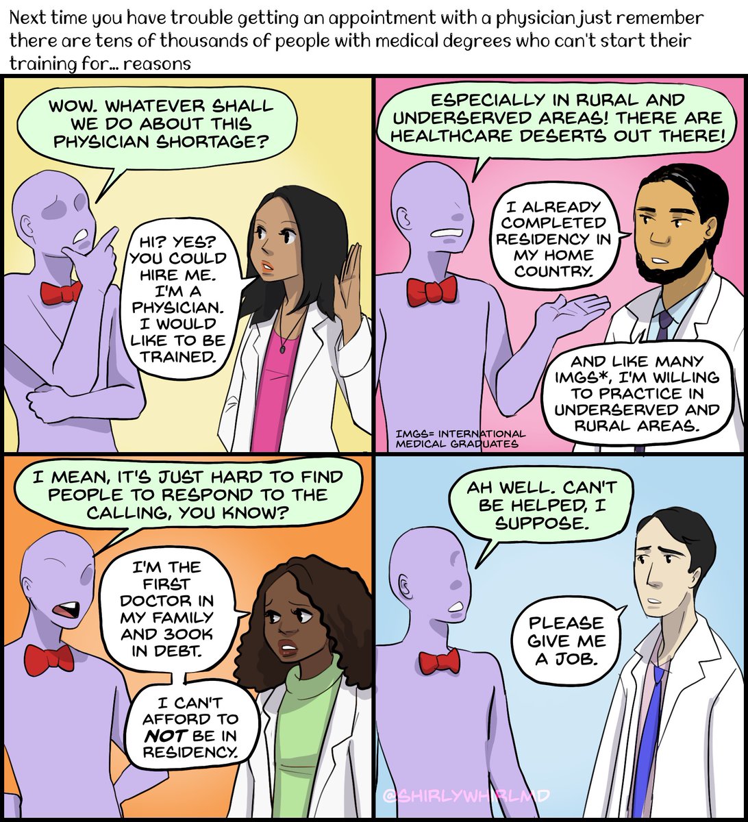 How do we fix this? What paths can we forge for unmatched physicians? I know some have been lobbying for more residency slots for years, but have faced resistance - any1 involved in these efforts? #soap2021 #match2021 #medtwitter #graphicmedicine