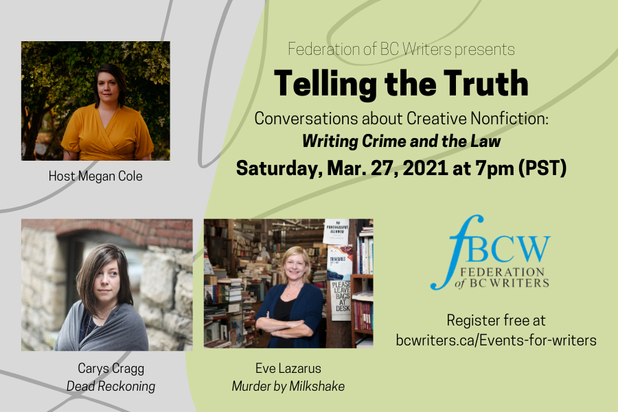 bcwriters's tweet photo. Carys Cragg writes narrative nonfiction. Her personal essays, opinions, and reviews appear in many publications. Join Carys, Eve Lazarus &amp; host Megan Cole for 'Telling the Truth' at 7pm Sat Mar 27.  https://t.co/YCR37PSu6r

 #bcwriters #writingcommunity #eventsforwriters https://t.co/iCarkgLmmN