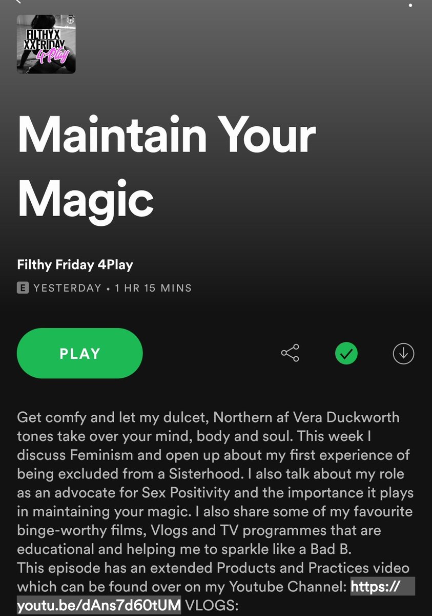 PDFilthyFriday's tweet photo. Happy Filthy Friday! Episode 3, Maintain Your Magic is available on Spotify (and everywhere else) now! 

This week @BeanieTheJet talks about Sex Positivity and goes into her first experience of being excluded from a sisterhood. 

Oh, and she's a bit tipsy again 🙄 https://t.co/UTT3Z87Il3