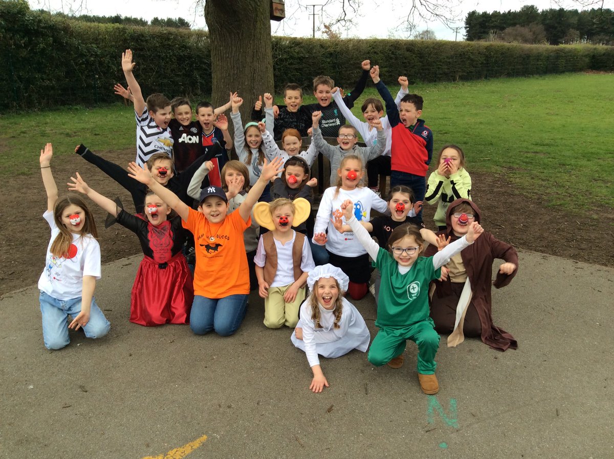 Branton_Y3's tweet photo. It is the crossover we didn't know we needed...World Book Day and Red Nose Day. @BrantonLearners https://t.co/UW7gJjKlvL