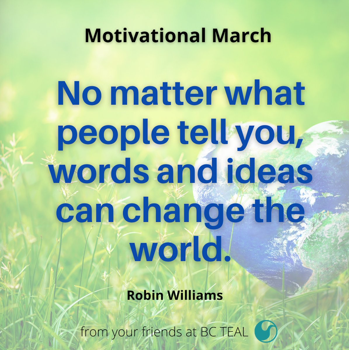 bcteal's tweet photo. An idea to ponder today...
#bcteal #tesol_assn #iatefl #ATESLNews #TESLSASK #TEALMB #TESLOntario #TESL_NB #TESLNS #TESLNL #TEALNews #TESOL #ELT https://t.co/WqVnQfEgbF
