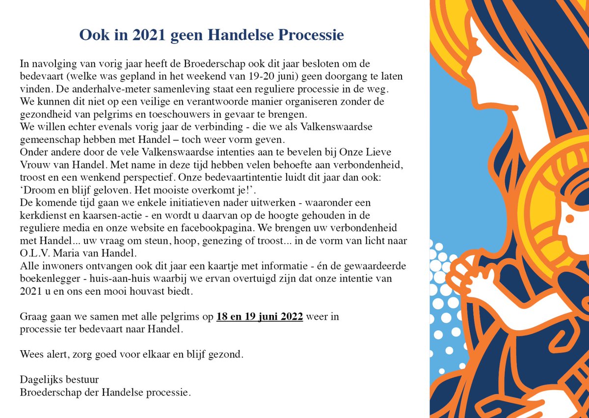 Ook in 2021 geen Handelse Processie
handelseprocessie.nl
