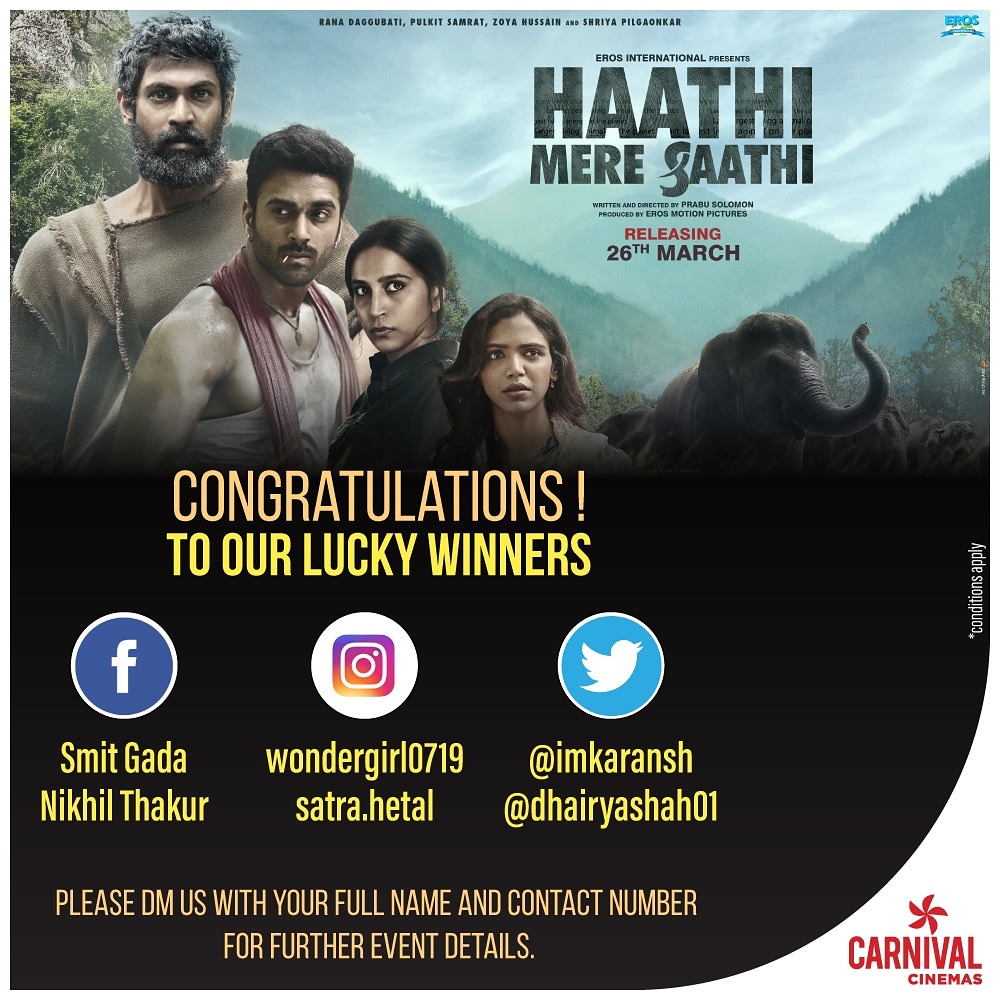 CarnivalCin's tweet photo. And the moment you've all waited for is here!
Congratulations to the lucky winners of #Meet&Greet Contest.
We thank every one for your grand response.
Book your tickets on https://t.co/TOqUXsV31R
#ChaloCinema #CarnivalCinemas #Contest #MeetTheStars #Movies @RanaDaggubati https://t.co/CsTv3ZhfI9