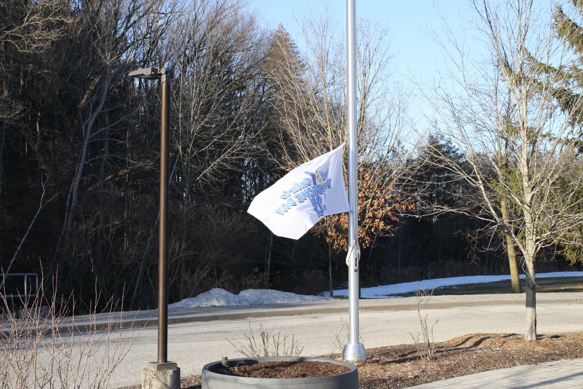townofeg's tweet photo. Thank you to Angela Driscoll and her family for joining Mayor Hackson and Councillors Foster and Crone to raise the York Region Down Syndrome flag at the Civic Centre today. The flag was raised on behalf of @DSAYR in recognition of World Down Syndrome Day this Sunday #WDSD21 https://t.co/Oli8mpN9PN