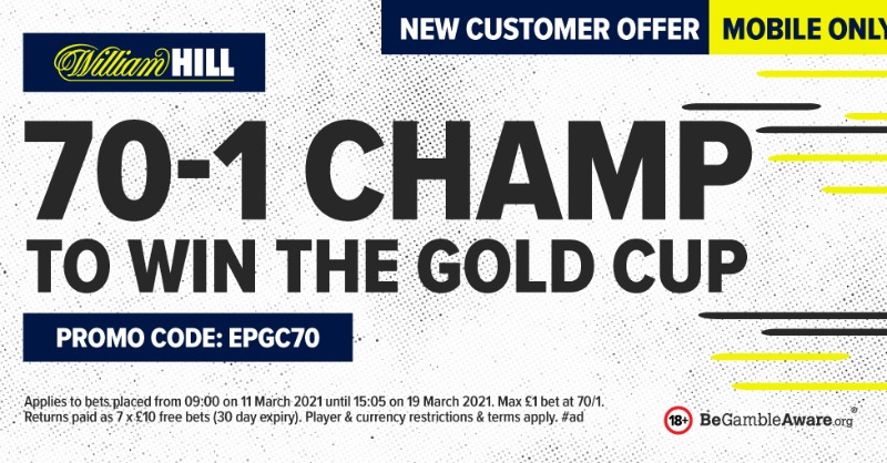 betandskill's tweet photo. ๐ William Hill Exclusive Price Boost ๐
โ
70/1 Champ to win the Cheltenham Gold Cup
#Cheltenham #GoldCup #CheltenhamGoldCup #CheltenhamFestival #CheltMental #racing #horseracing #freebet #Cheltenham2021
#ad T&Cs apply 18+
Retweet & Claim๐
https://t.co/AYFPXTVzJi https://t.co/x3cCfL8oIP