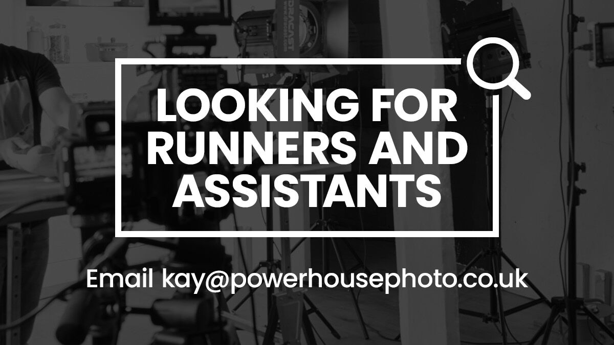 We'd like to hear from runners and general assistants who are interested in a flexible working pattern or freelance.

Usual tasks include set-up and breakdown of kit, organising common areas, sorting props and shopping for clients.

For more info, email kay@powerhousephoto.co.uk.