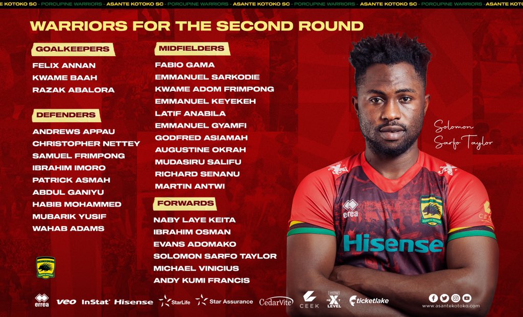 AsanteKotoko_SC's tweet photo. Our Warriors 💪🏾 for the second round of the 2020/21 Ghana Premier League Season 🔥🔥

#AKSC #ariseletsbuild #KUMAPEM https://t.co/I93UINYaN7