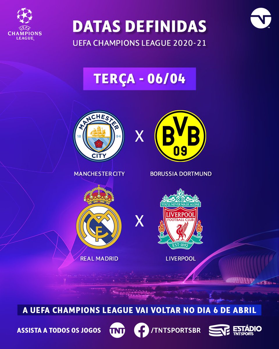 TNT Sports Brasil - As datas das oitavas de final da UEFA