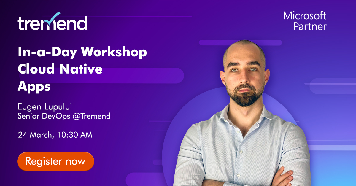 tremend_com's tweet photo. Join our In-a-Day Workshop on #Cloud-Native apps, on March 24th, and discover how to leverage this driving trend to deliver software products at high velocity! https://t.co/6qpEI1nXgG

#Microsoft #CloudNative #Azure https://t.co/CBWXY9d2U8