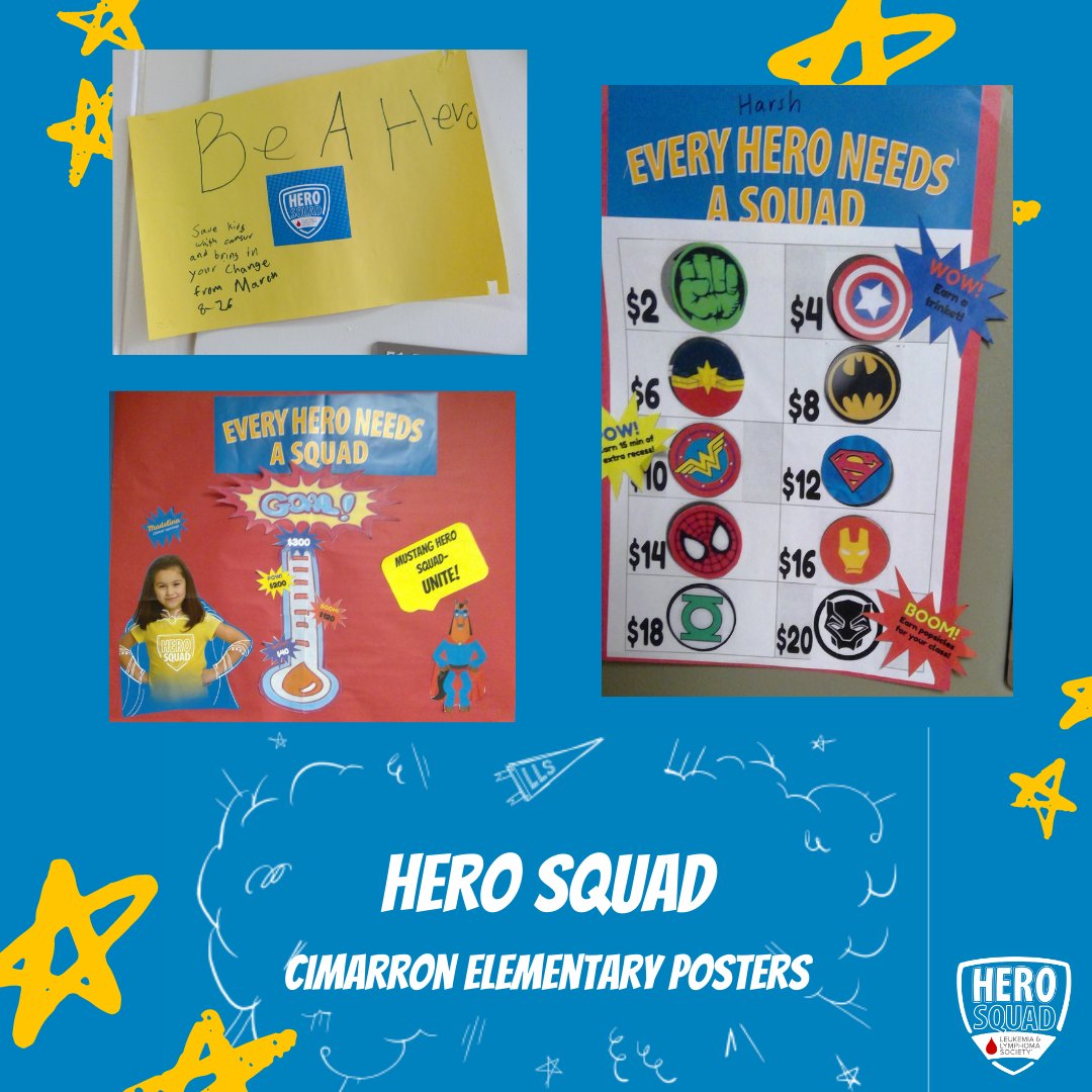 Cimarron Elementary School student heroes show off their enthusiasm for Hero Squad and their favorite Superheroes with these colorful, inspiring posters. #lls #herosquad