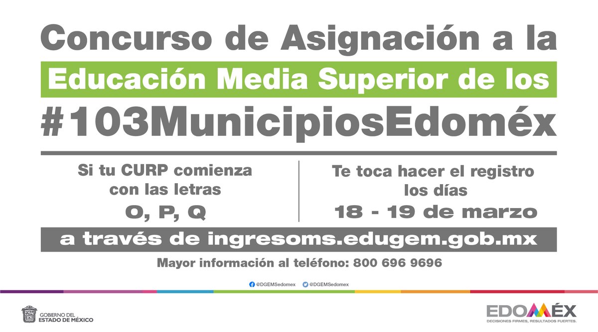 DGEMSedomex's tweet photo. #QueNoSeTePase | Si tu CURP comienza con las letras O, P, Q, hoy es el último día para registrarte en los #103MunicipiosEdoméx.

Visita: https://t.co/uBPJvUF928

@geramonro05 @israeljeronimol @jorgegalileocv https://t.co/69mU0EAX4t