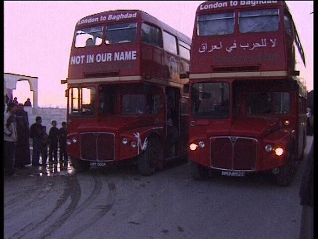 3/. In 2003, a convoy of 3 double- decker buses left London for BaghdadOn board were 50+ human shields; the first hundreds of Westernu2028anti-war activists to travel to   #IraqNone knew what lay aheadAll of them knew that they might not be coming back.  https://zcomm.org/zmagazine...