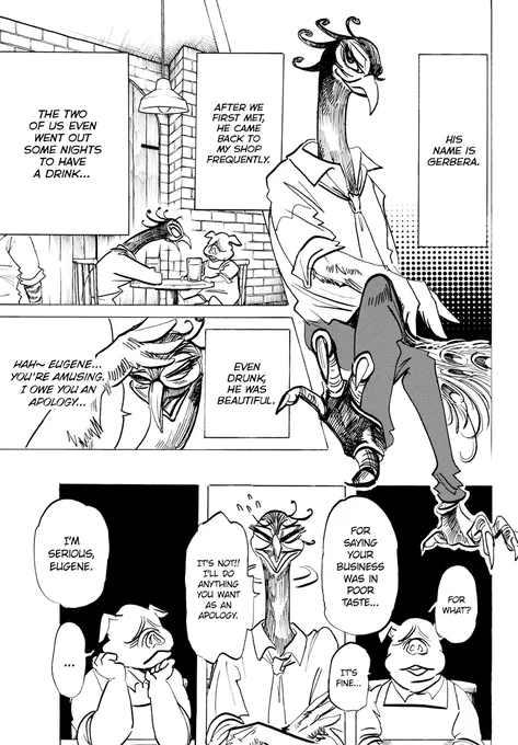 Like, the only actual weird thing that happened was when the Gerbera wanted to apologize and said he'll do anything. Eugene was like, okay and put him in one of the glass cases. And then it got sad... 