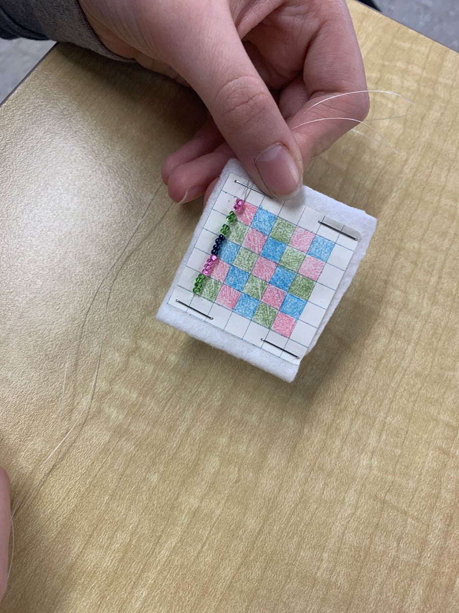vp_breen's tweet photo. My final beadwork session with Gr 6 Aikens yesterday. The students did well, persevered, and showed leadership in helping each other figure it out. Excellent creativity Gr 6s. @LambethPS1 https://t.co/2trQoWueBf