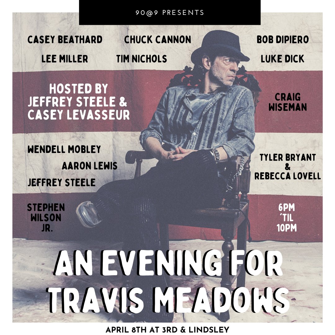 3rdandLindsley's tweet photo. #JustAnnounced An Evening For Travis Meadows
Feat: Jeffrey Steele, Casey Beathard, Chuck Cannon, Bob DiPiero, Lee Miller, Tim Nichols, Craig Wiseman, Aaron Lewis, Wendell Mobley, Marshall Altman, Tyler Bryant, Rebecca Lovell, &amp; Stephen Wilson Jr.
Tix go #onsale tomorrow at 12pm! https://t.co/GoyQx8wWwZ