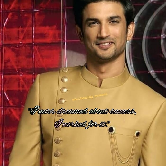 selfmusingg's tweet image. I never dreamed about success,
I worked for it..!
.
.
.
@itsSSR #SushanthSinghRajput #selfmusing #selfmotivating