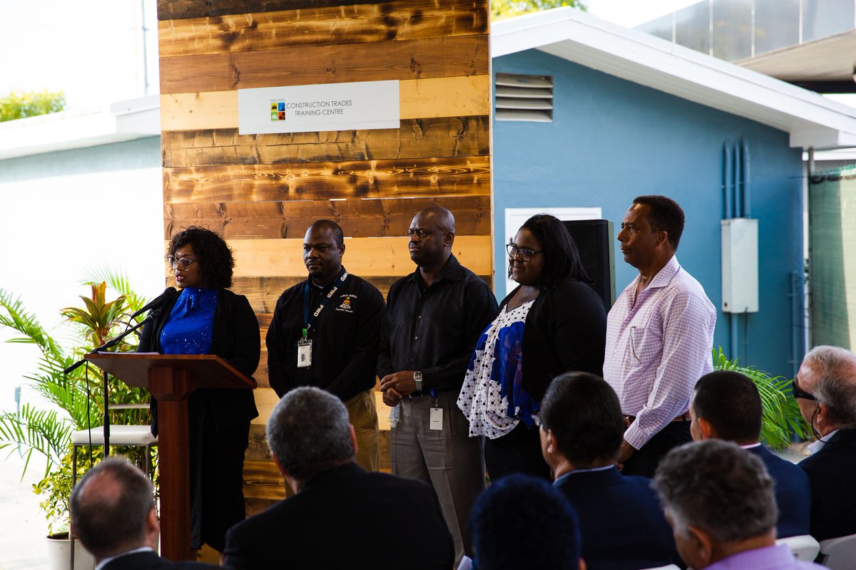 Several trainees enrolled in the Apprenticeship Programme at PWD were presented with certificates and awards at the recent opening of the Construction Trades Training Centre.
